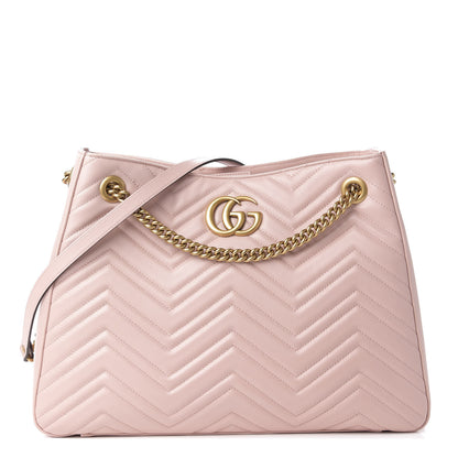 Gucci Calfskin Matelasse Medium GG Marmont Shoulder Tote Bag Perfect Pink 1 of 11