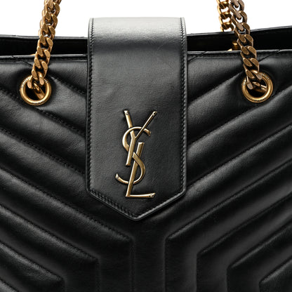 Saint Laurent Calfskin Y Quilted Monogram Large Loulou Shopper Black 9 of 12