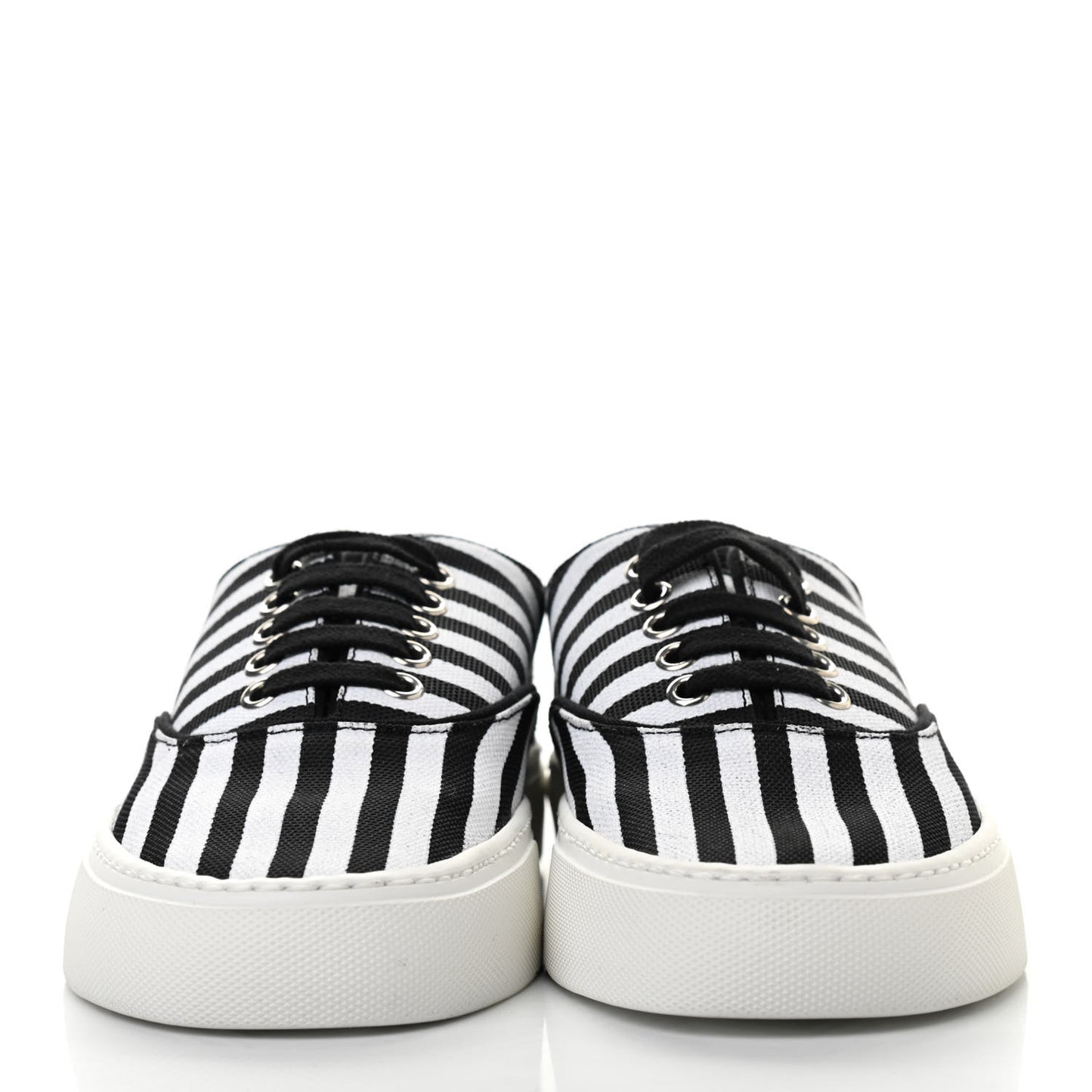 Canvas Striped Venice Low Top Sneakers 36 Black White