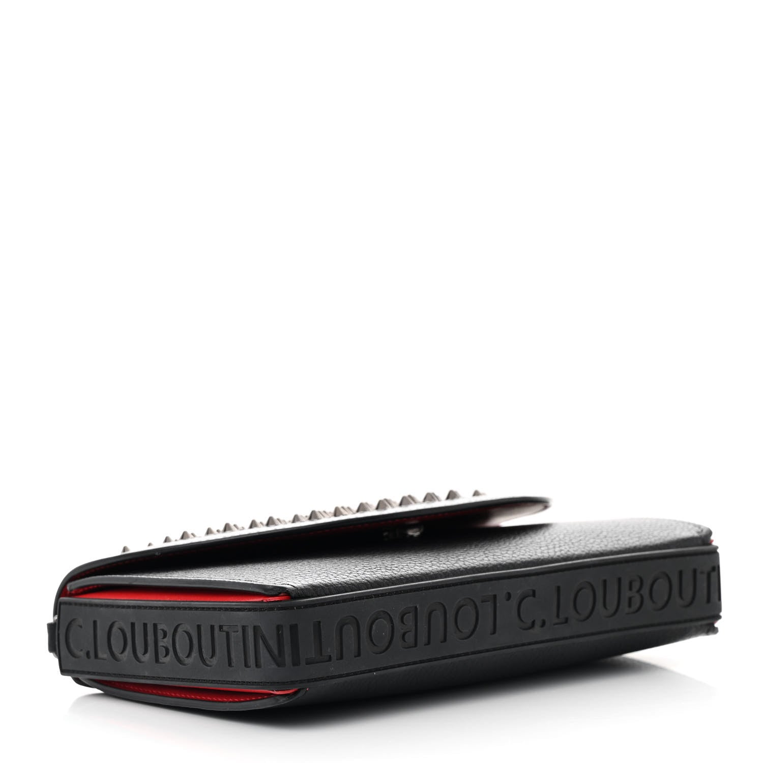 Christian Louboutin Calfskin Funky Spikes Wallet on Strap Black 4 of 20