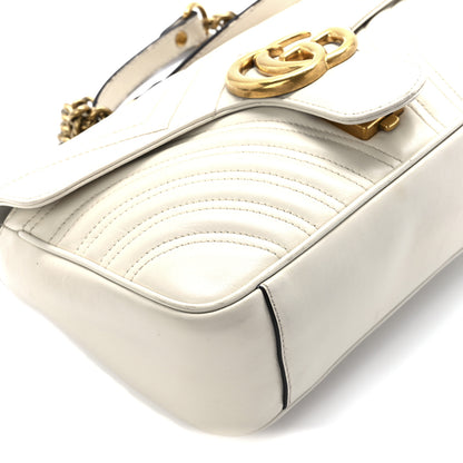 Gucci Calfskin Matelasse Small GG Marmont Shoulder Bag White 10 of 11