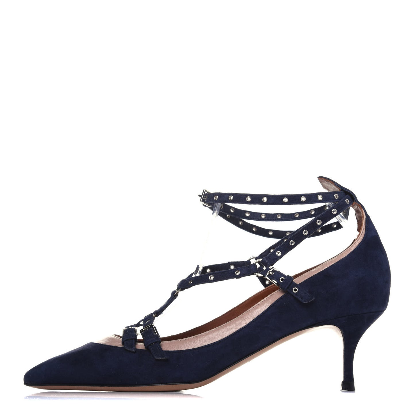 Suede Love Latch 50mm Pumps 39 Marine Poudre