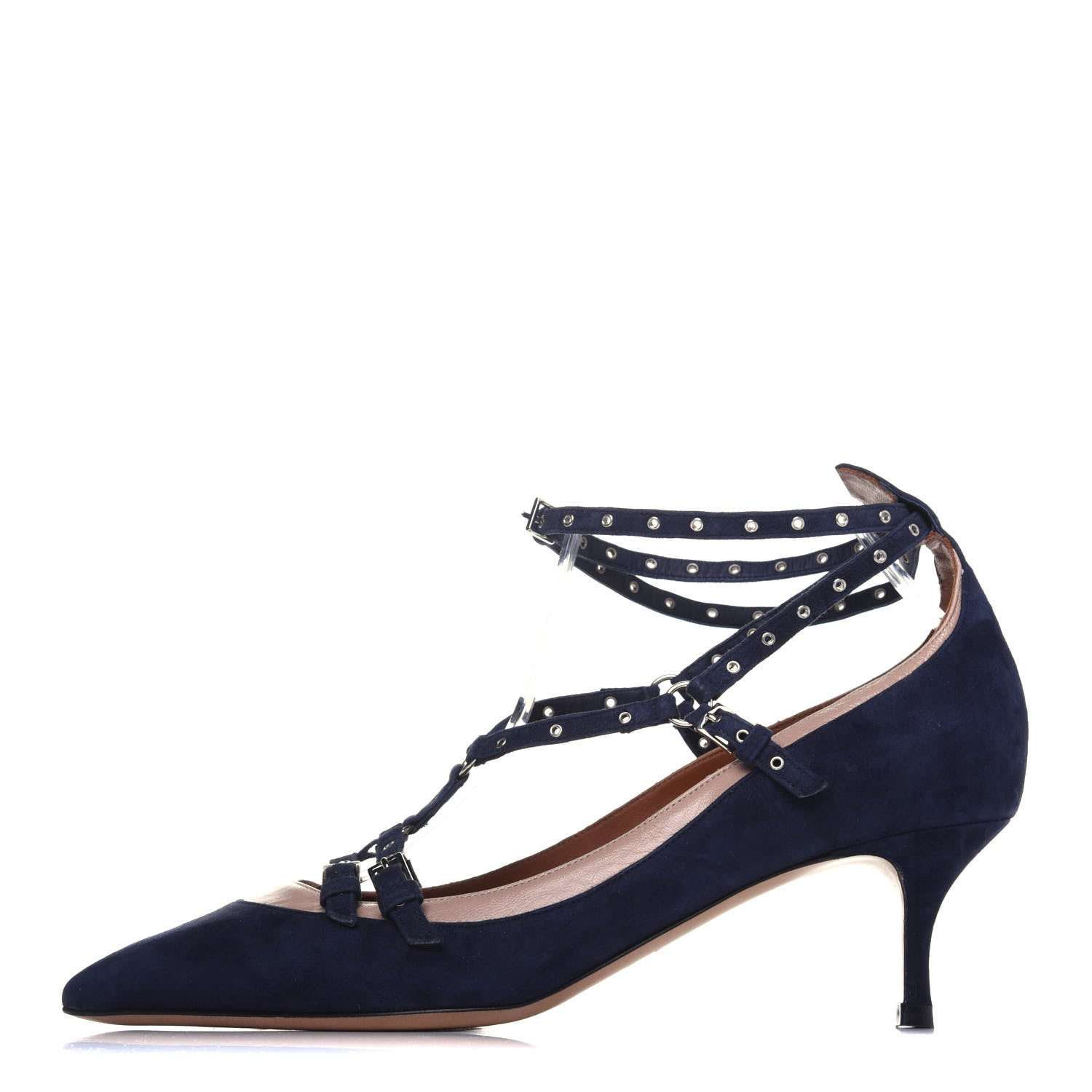 Valentino Garavani Suede Love Latch 50mm Pumps 39 Marine Poudre 1 of 9