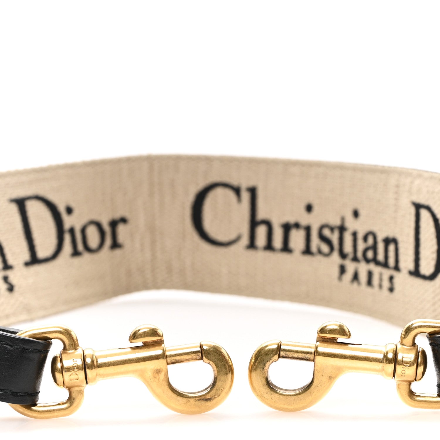 Christian Dior Canvas Embroidered Shoulder Strap Black 4 of 5