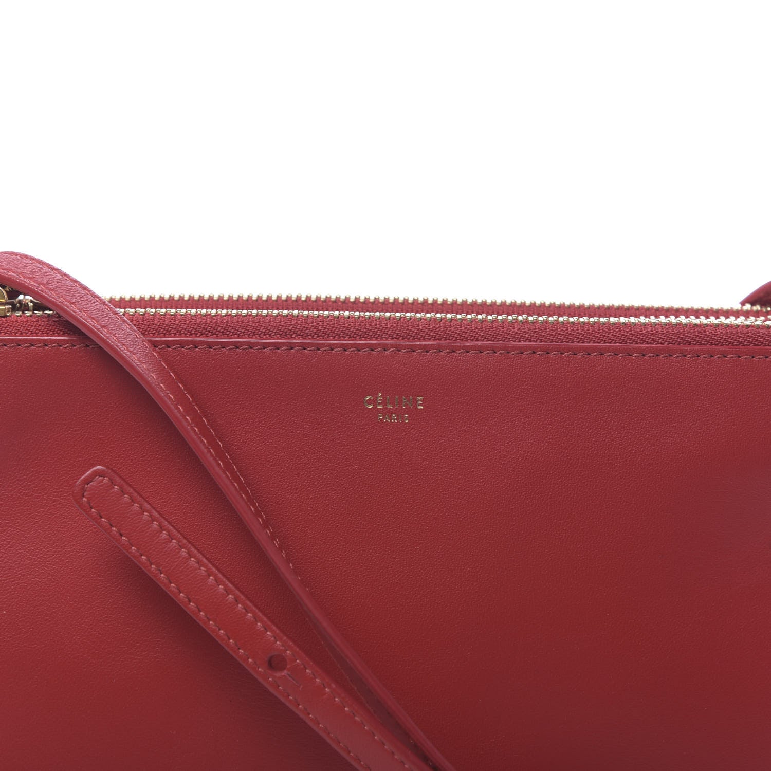 Celine Lambskin Small Trio Crossbody Bag Red 12 of 13