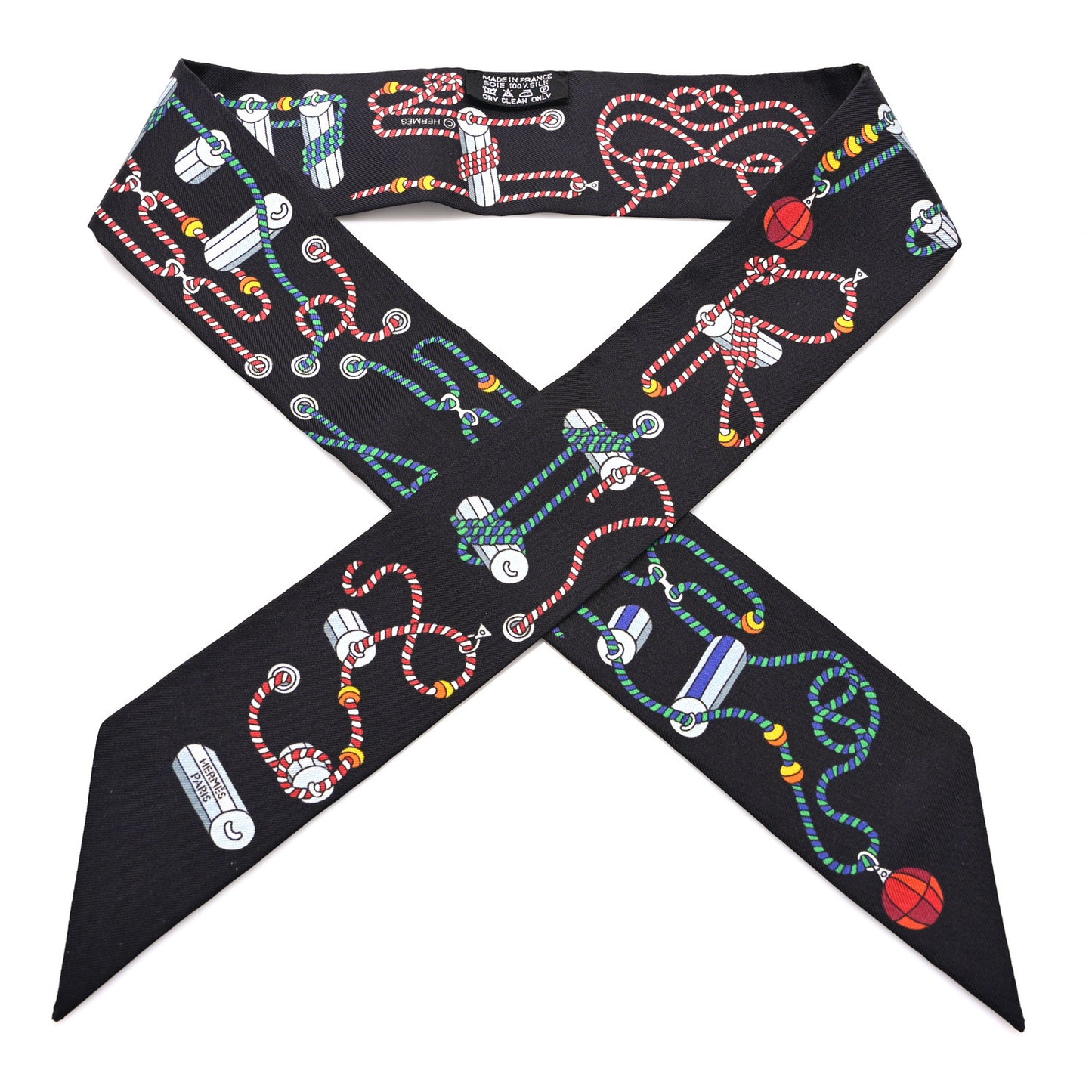 Silk Cordages Twilly Scarf Black