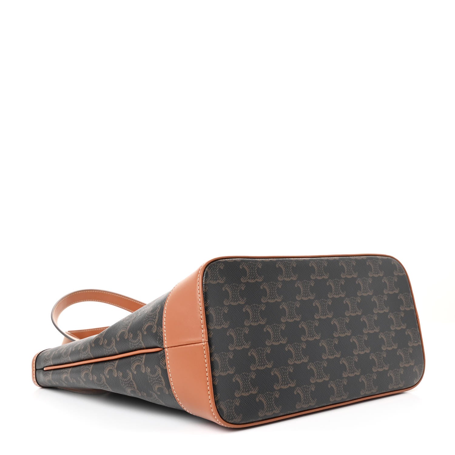 Celine Triomphe Canvas Calfskin Small Cabas Bag Tan 4 of 10