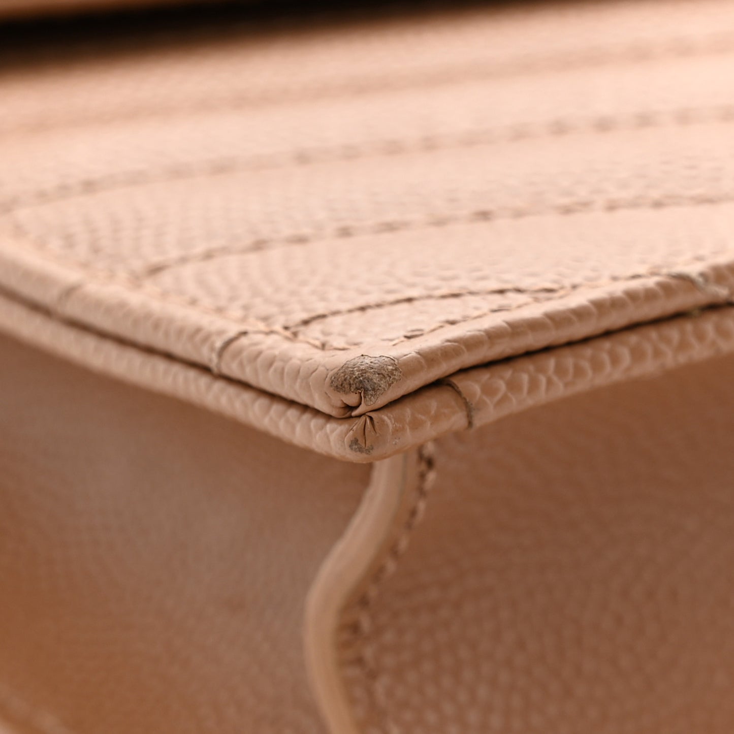 Grain De Poudre Matelasse Chevron Monogram Envelope Chain Wallet Cork