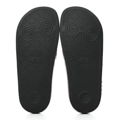 Gucci Rubber GG Monogram Perforated Womens Slide Sandals Black 5 of 9