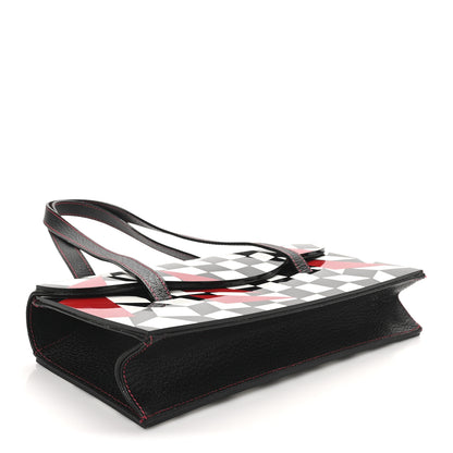 Fendi Pigskin Plexiglass Geometric Shoulder Bag Black White Red 4 of 9