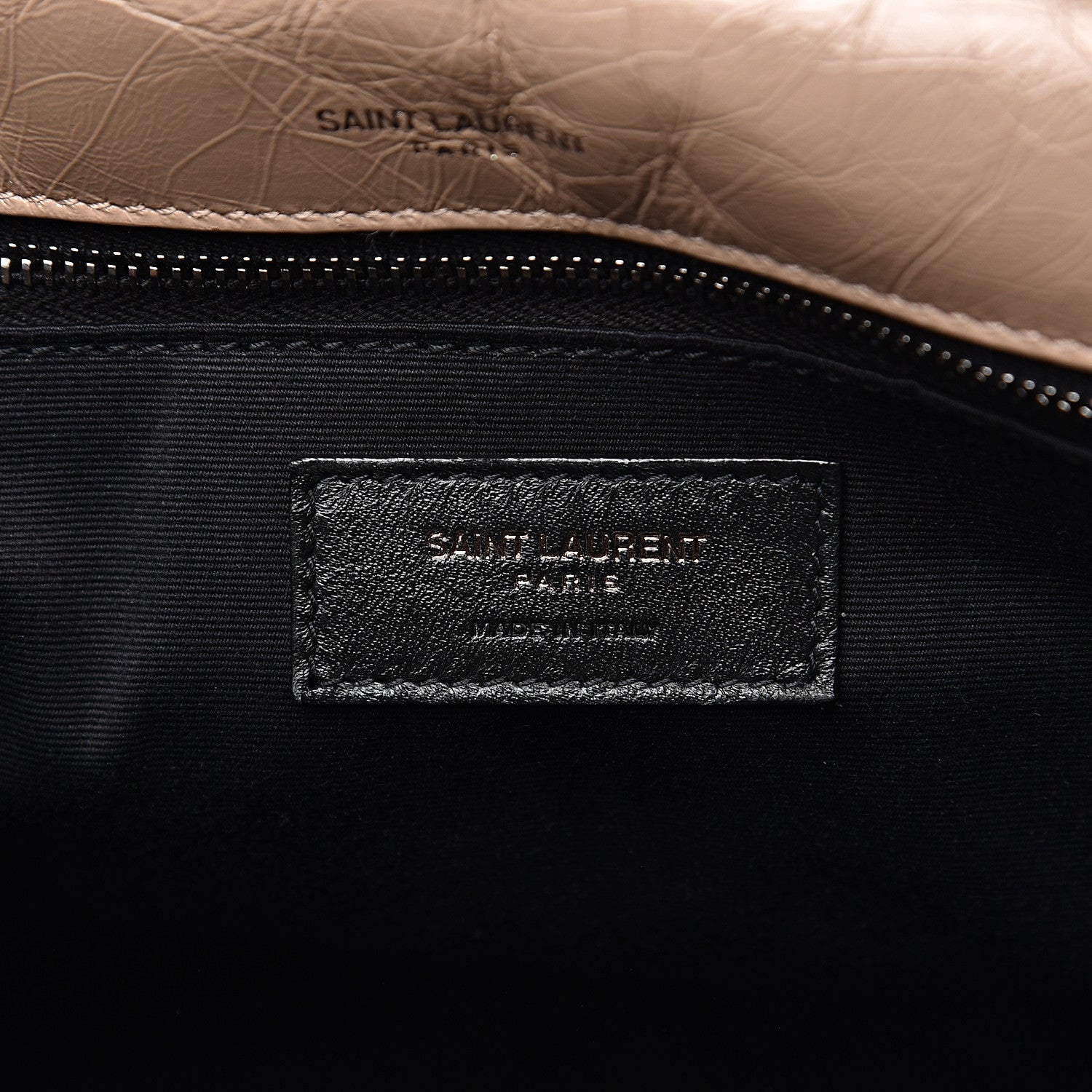 Saint Laurent Crinkled Calfskin Matelasse Monogram Medium Niki Chain Satchel Light Taupe 5 of 10