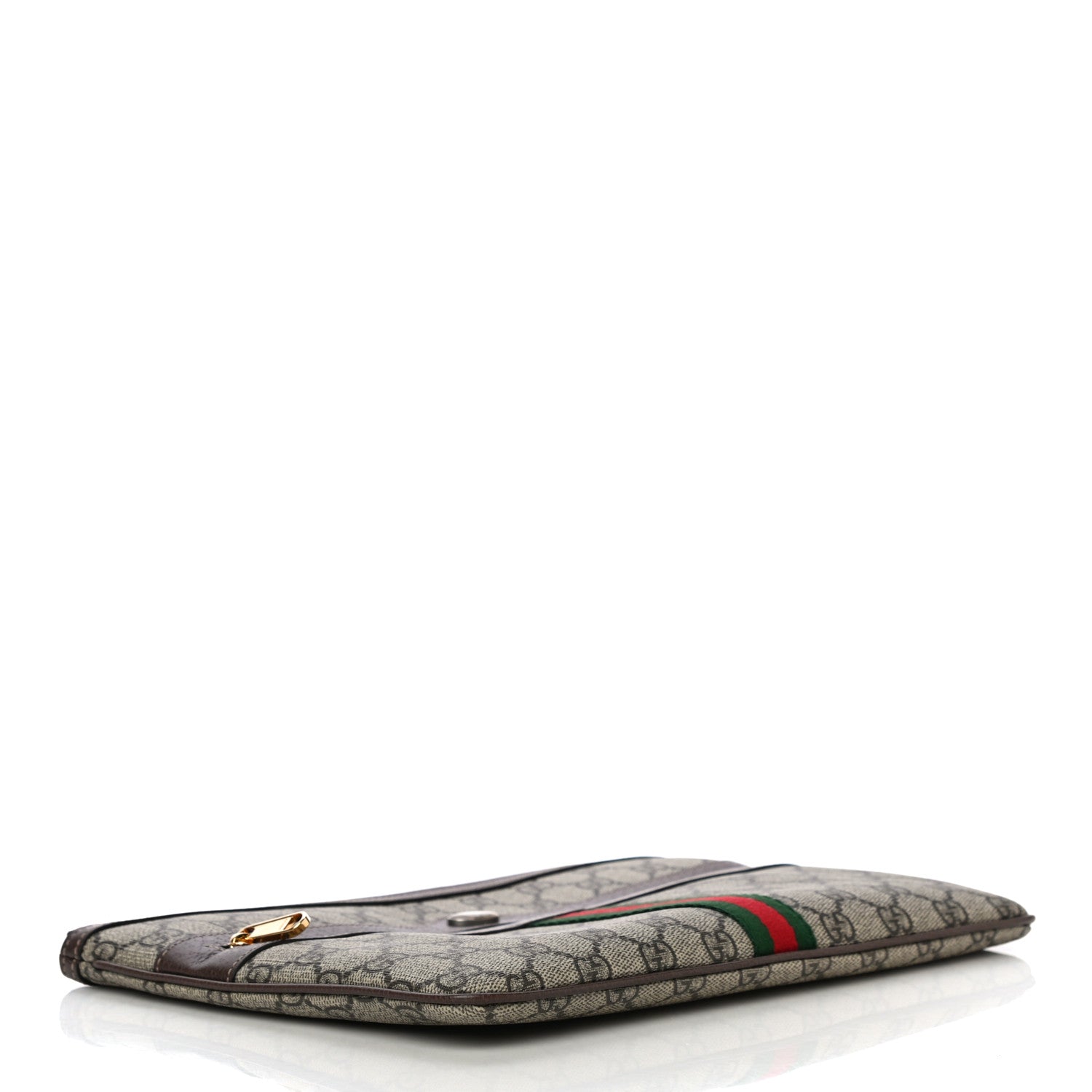 Gucci GG Supreme Monogram Large Ophidia Pouch Clutch Brown 4 of 12