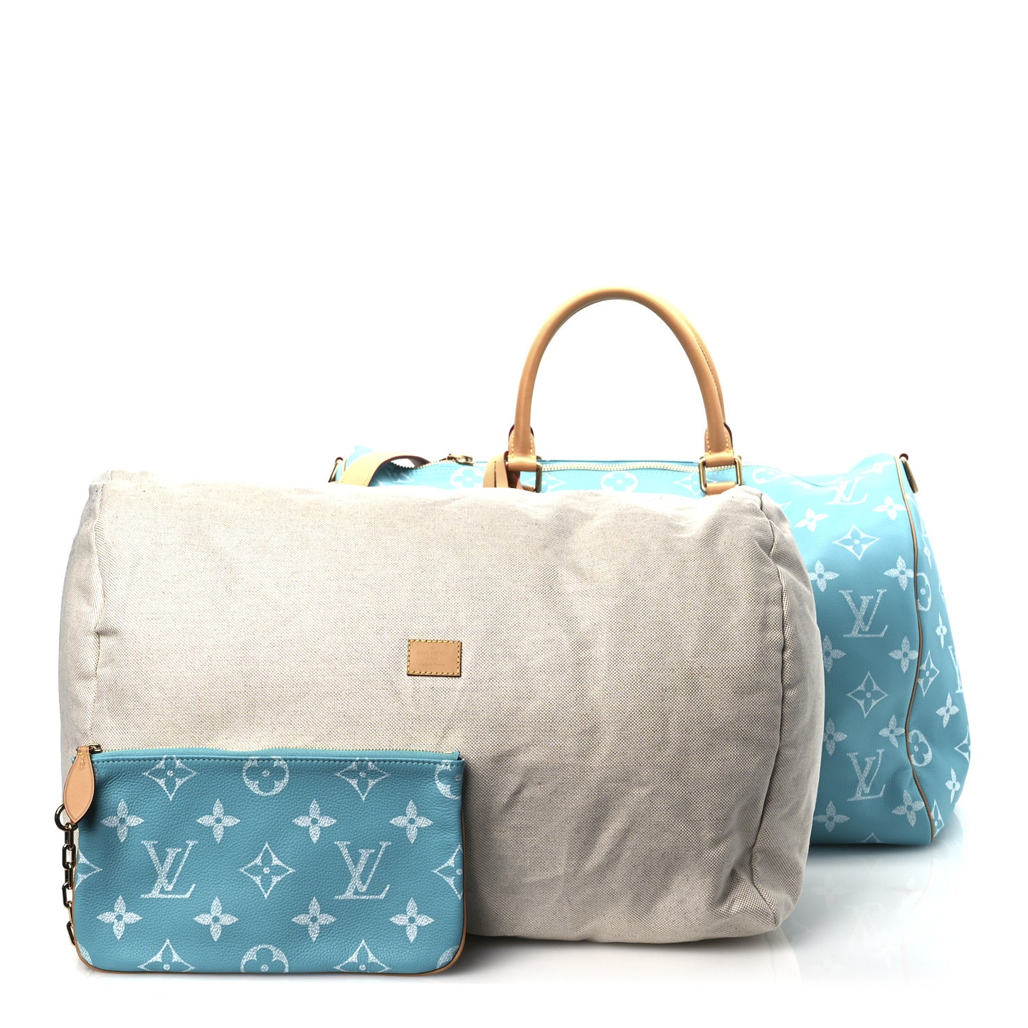 Calfskin Monogram Speedy P9 Bandouliere 50 Turquoise