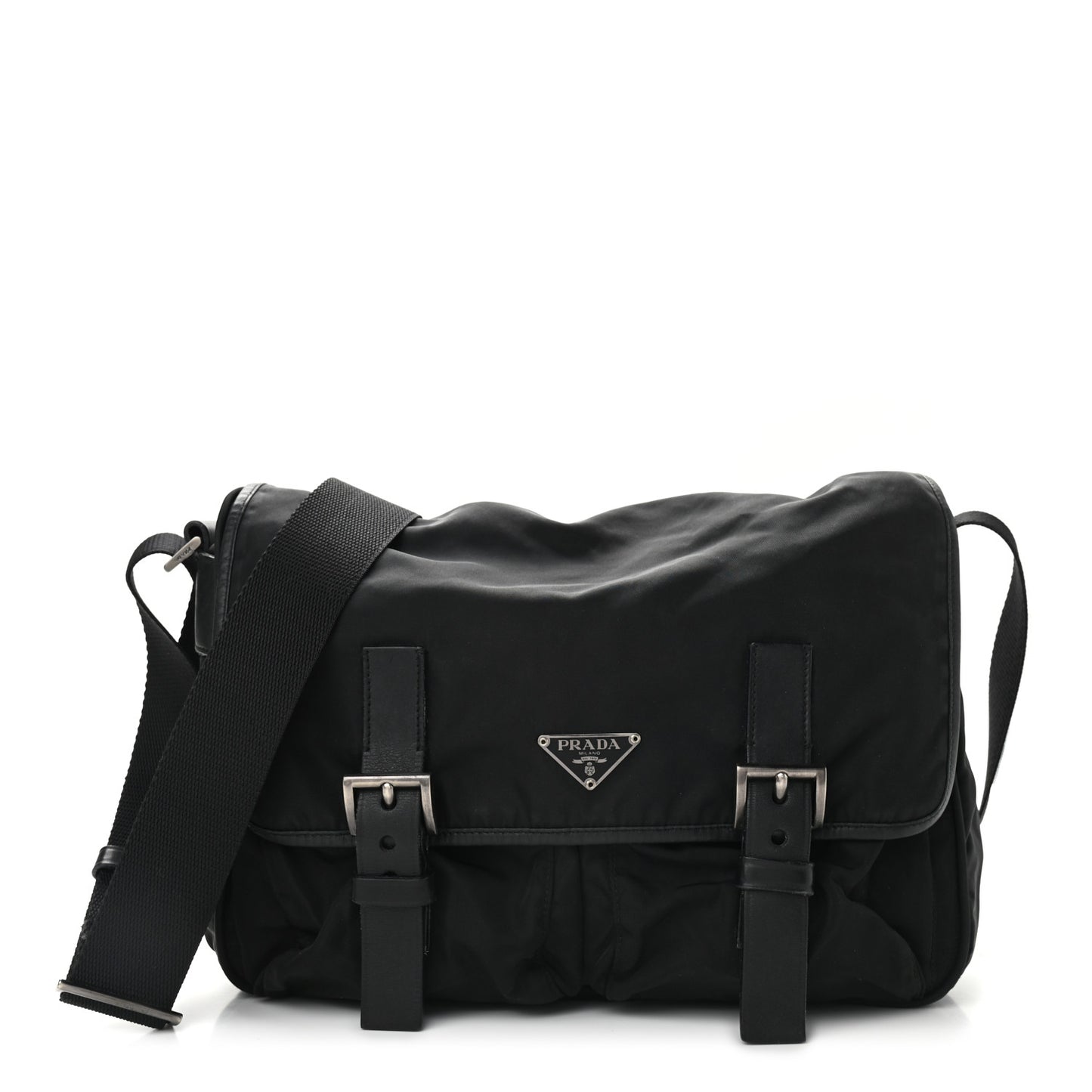 Tessuto Nylon Vela Messenger Bag Black