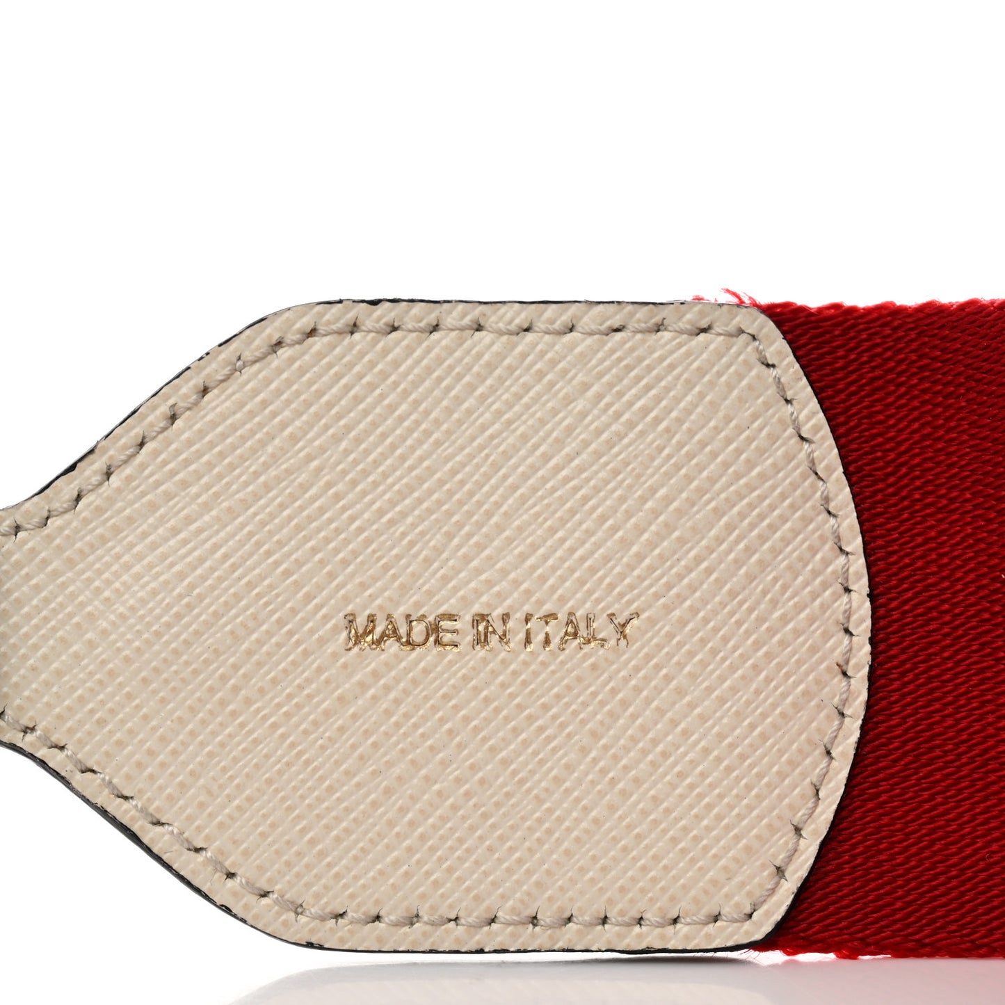 Saffiano Striped Fabric Nastro Righe Shoulder Strap Fuoco