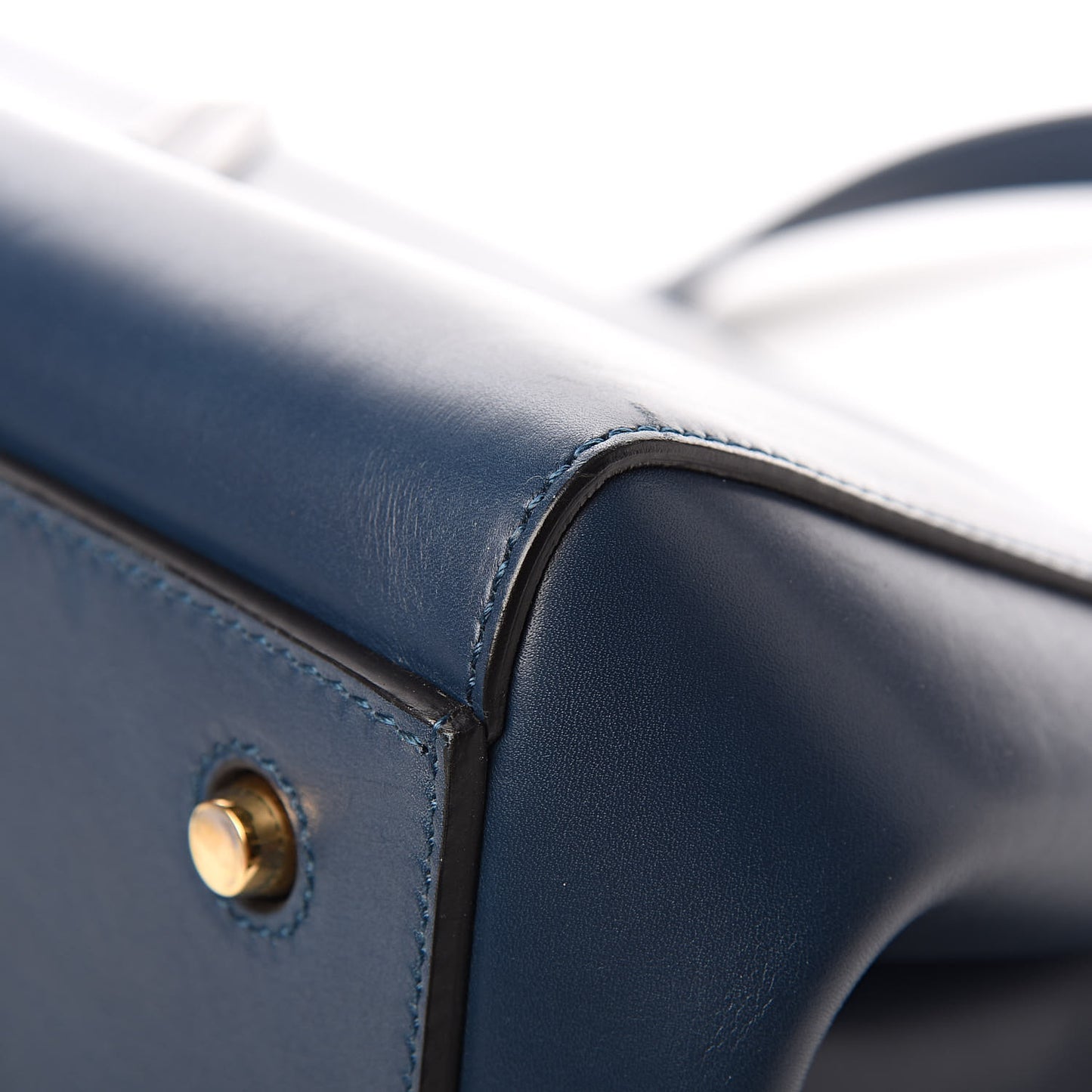 Smooth Calfskin Medium Edge Shoulder Bag Deepsea