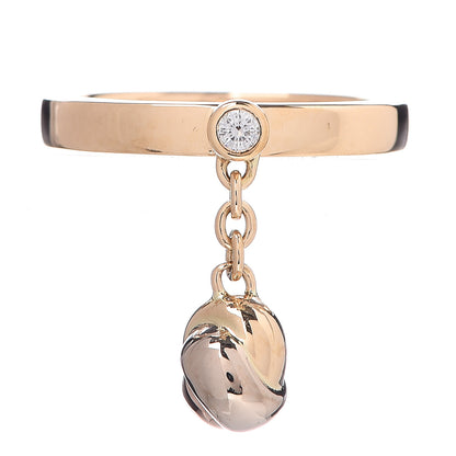 Cartier 18K Pink Yellow White Gold Diamond Trinity Knot Charm Ring 50 5.25 1 of 5