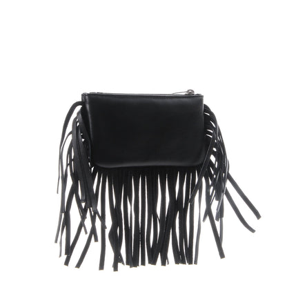 Saint Laurent Calfskin Monogram Small Fringe Key Pouch Black 3 of 8