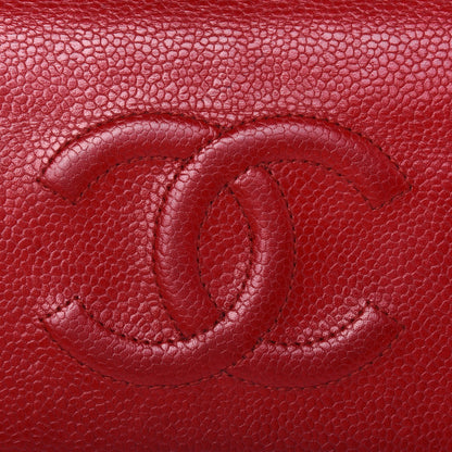 Chanel Caviar Timeless CC Yen Wallet Red 26 of 27