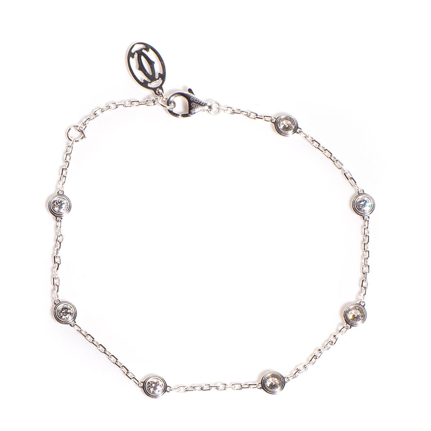 18K White Gold 7 Diamond D'Amour Station Bracelet