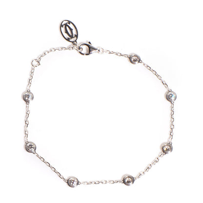 Cartier 18K White Gold 7 Diamond D'Amour Station Bracelet 1 of 4