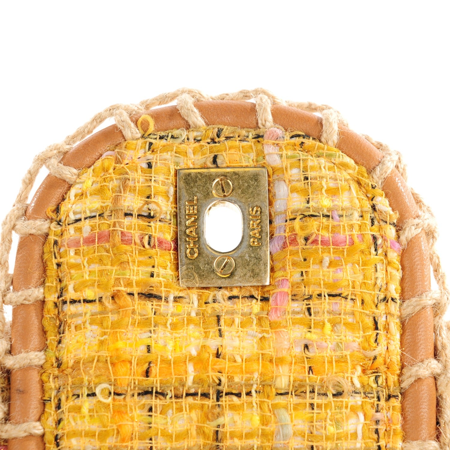 Chanel Metallic Tweed Medium Single Flap Light Yellow 8 of 9