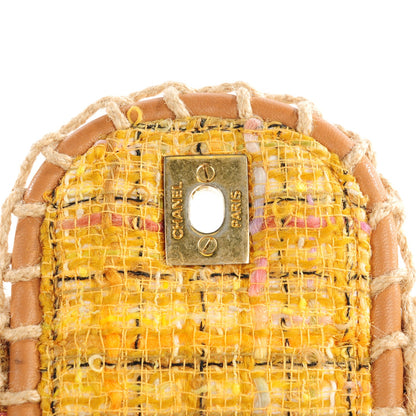 Chanel Metallic Tweed Medium Single Flap Light Yellow 8 of 9