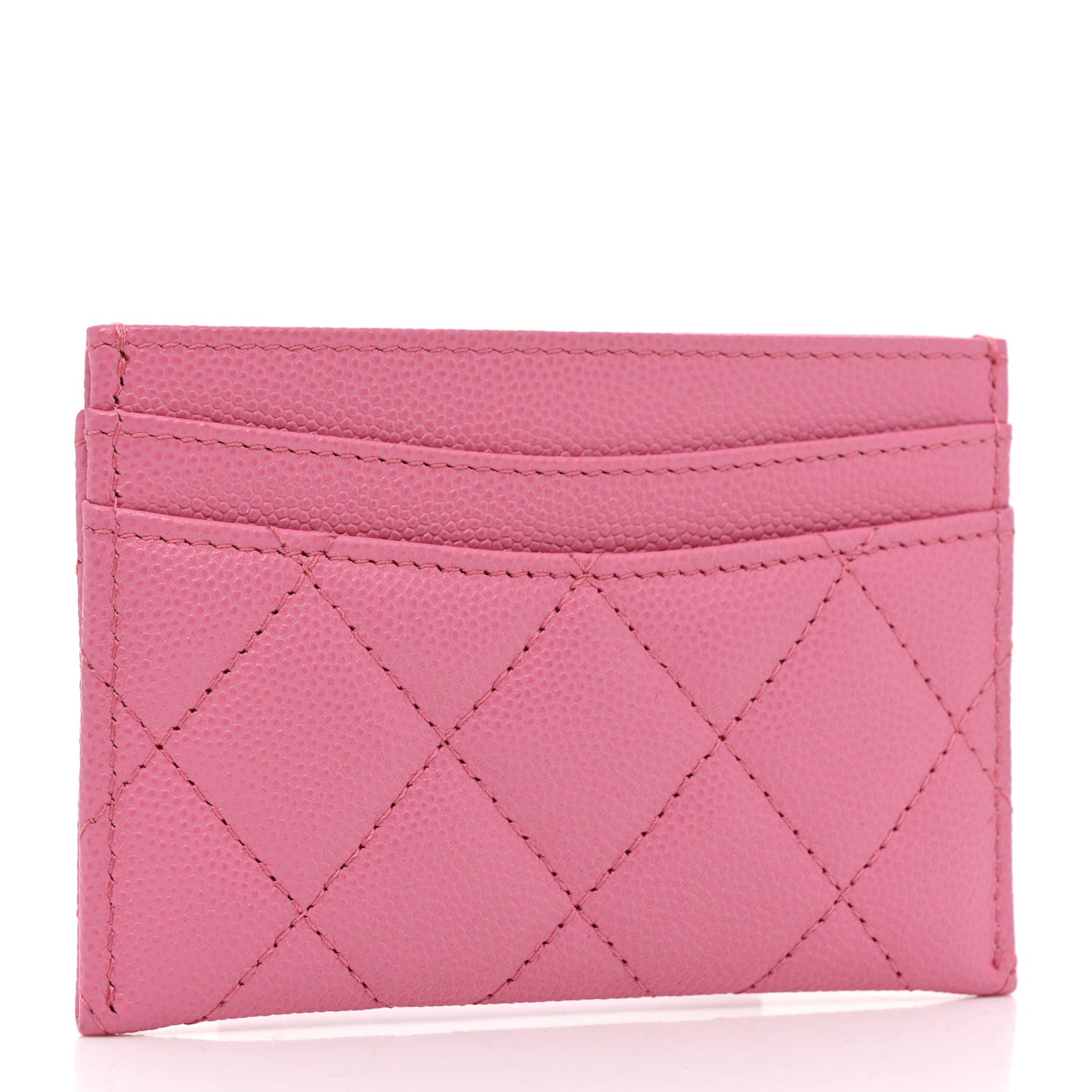 Caviar Quilted Card Holder Pink