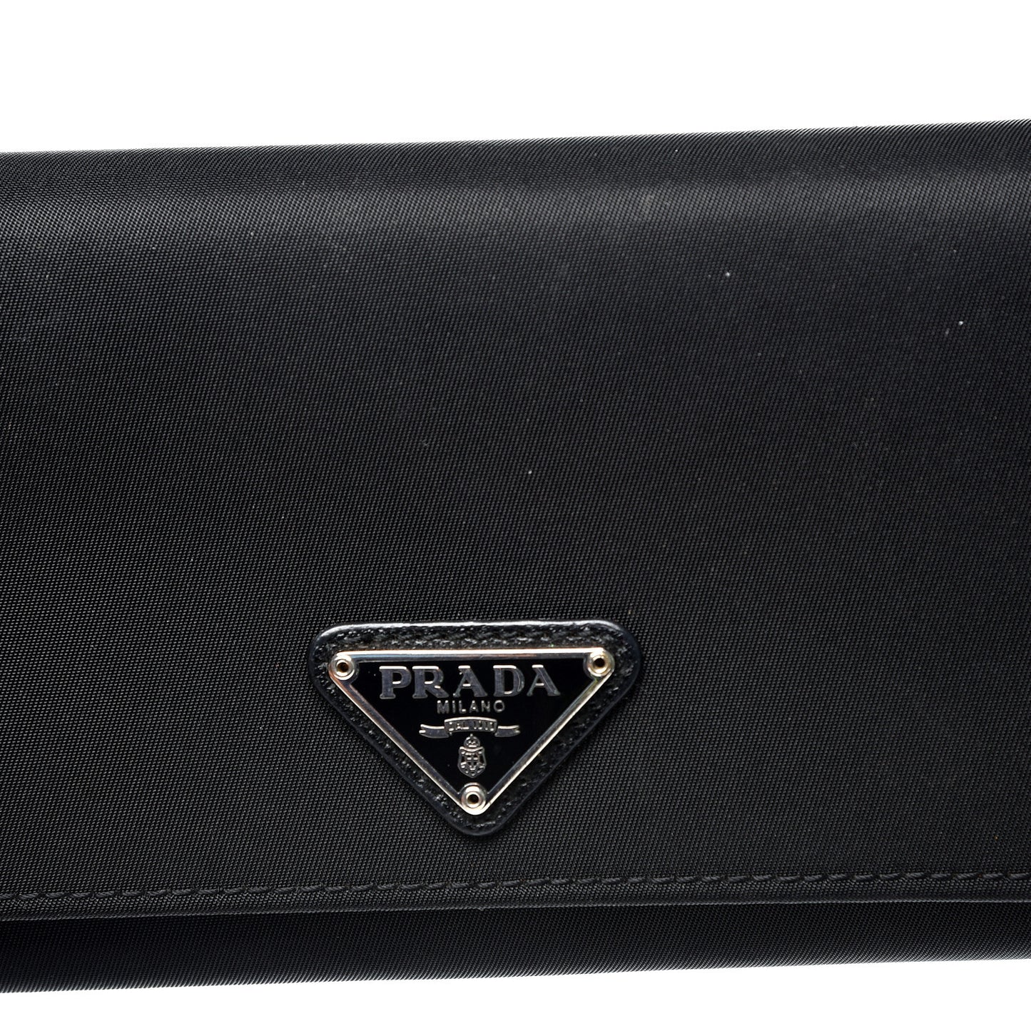 Tessuto Nylon Continental Flap Wallet Black