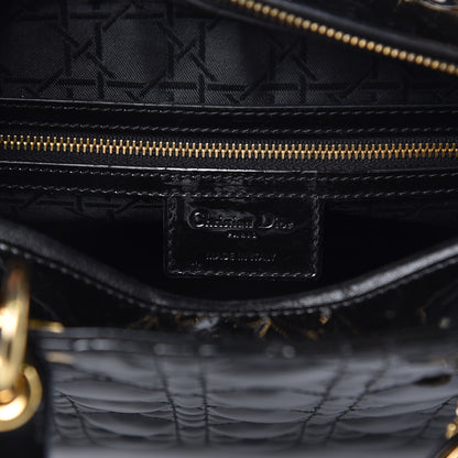 Christian Dior Patent Cannage Large Lady Dior Black 6 of 10