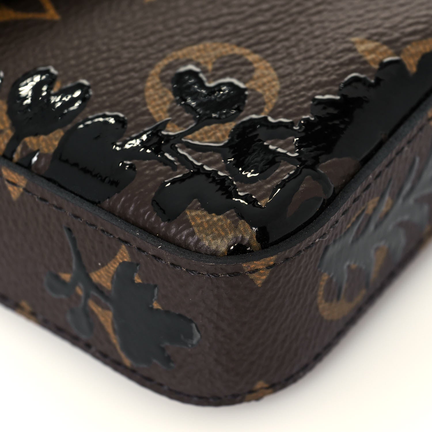 Louis Vuitton Monogram Blossom Pochette Felicie Chain Wallet Black 9 of 14