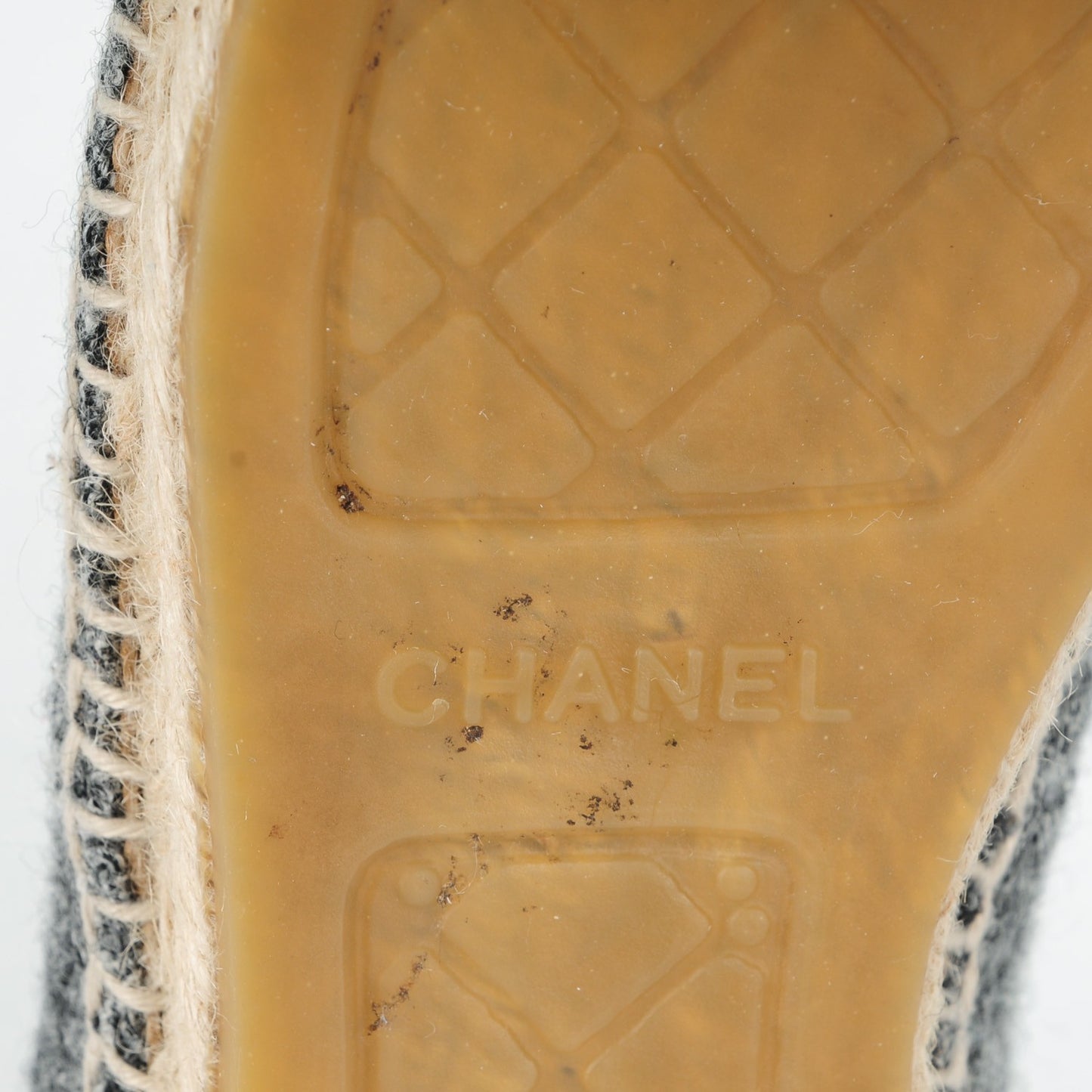Tweed Velvet CC Espadrilles 39 Grey Black