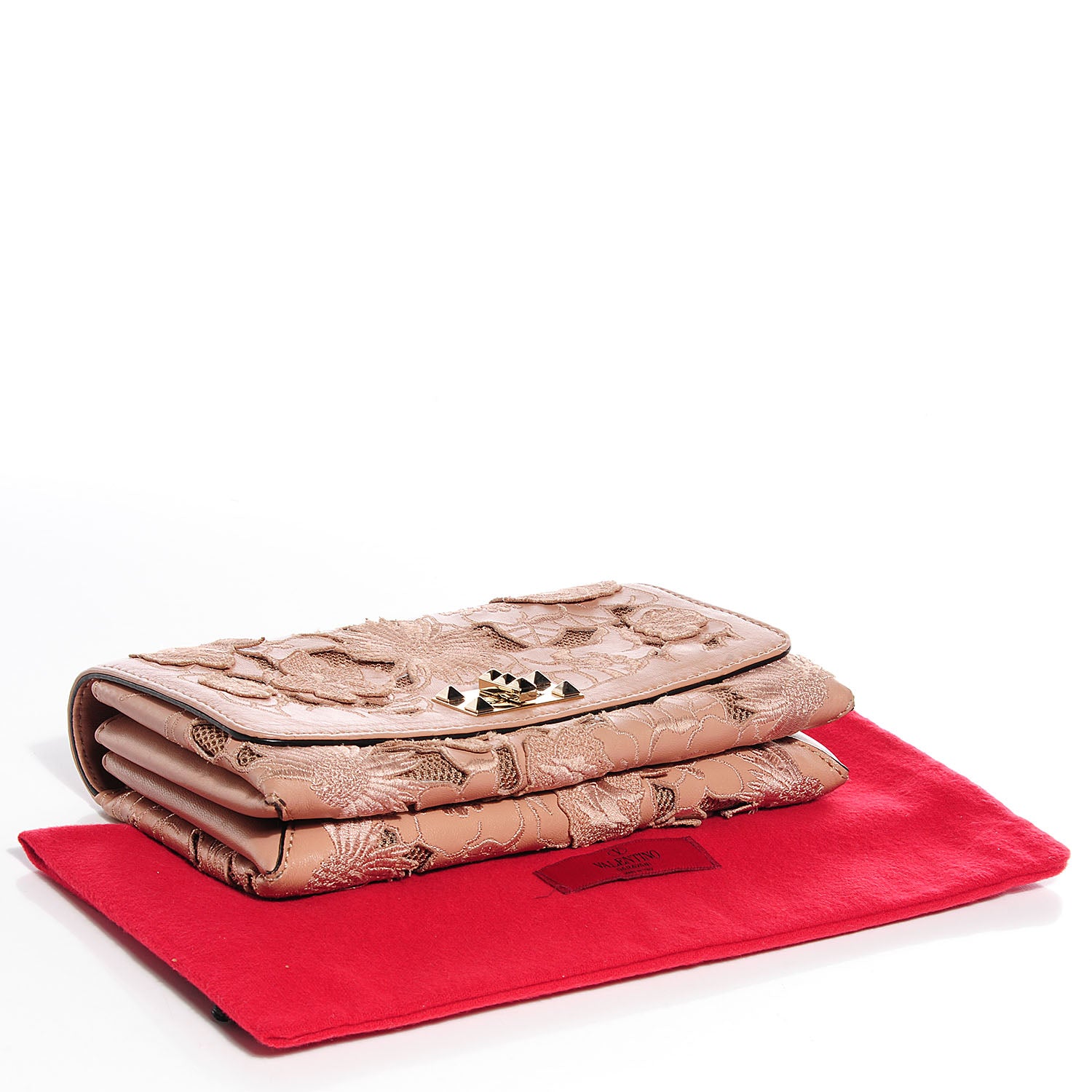 Valentino Garavani Lambskin Lace Girello Flap Blush 4 of 8
