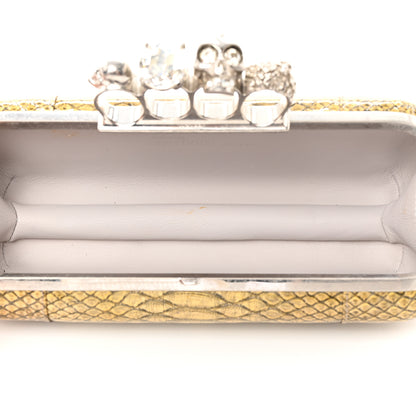 Alexander McQueen Snakeskin Knuckle Box Clutch Beige 6 of 10
