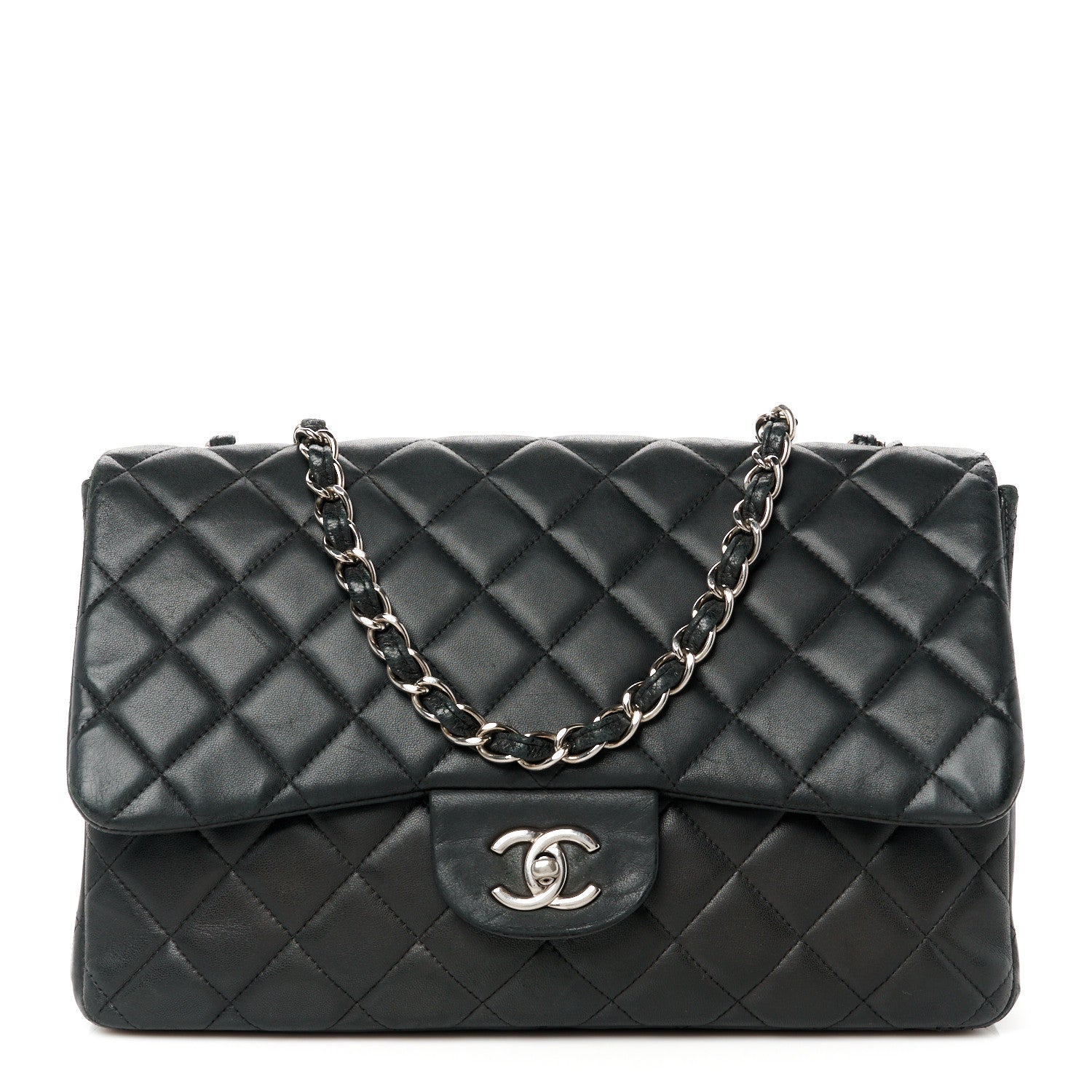 Chanel Lambskin Quilted Jumbo Single Flap Black 1 of 11