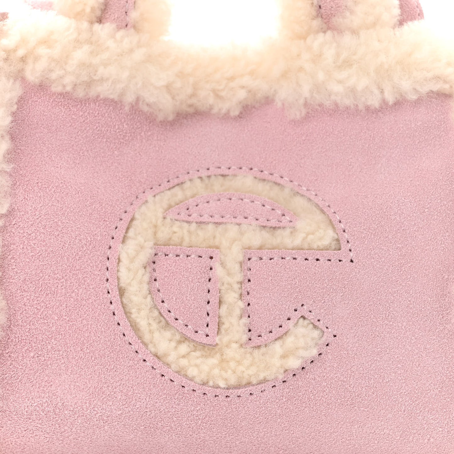 X UGG Suede Shearling Small Shopping Bag Pink