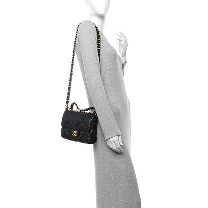 Chanel Lambskin Quilted Small Chain Top Handle Flap Black 2 of 13