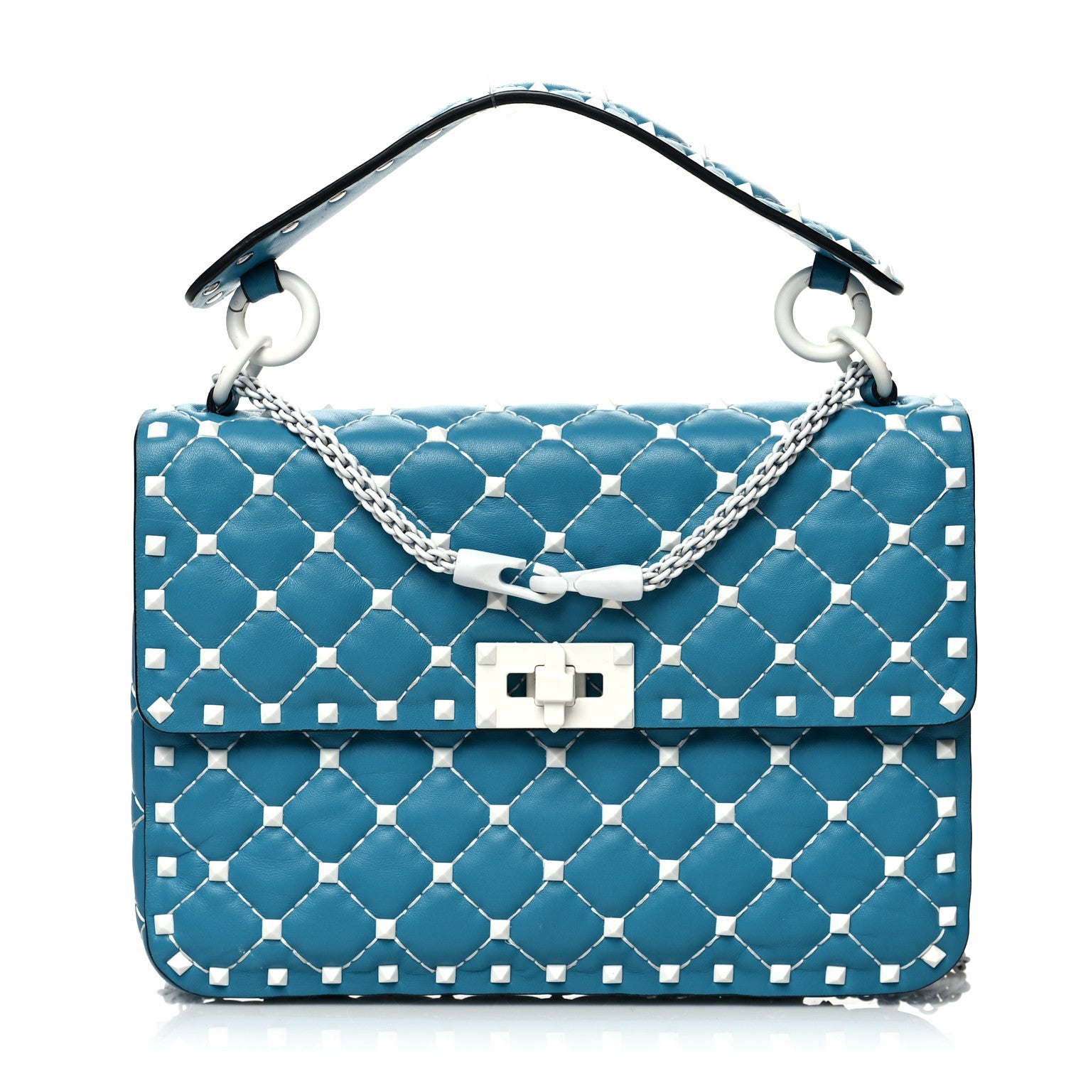 Valentino Garavani Lambskin Medium Free Rockstud Spike Shoulder Bag Cerulean 1 of 16