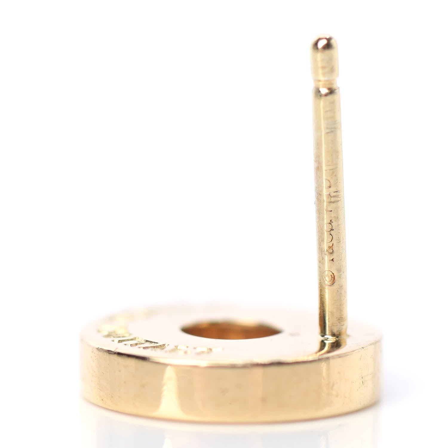 Tiffany 18K Yellow Gold 1837 Circle Earrings 5 of 5