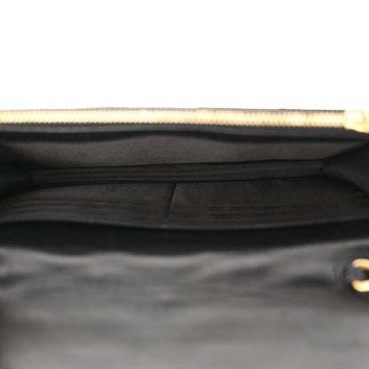 Saint Laurent Matelasse Chevron Monogram Envelope Chain Wallet Black 8 of 12