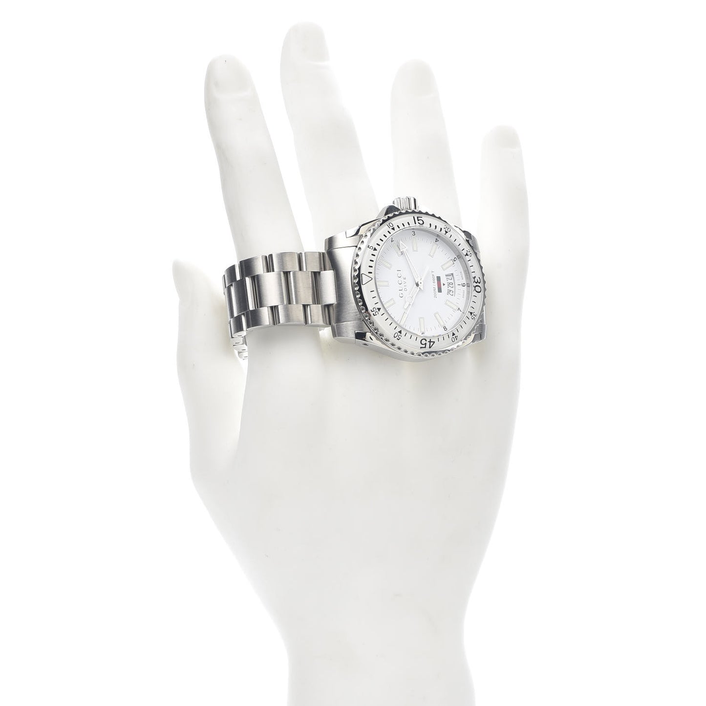 Stainless Steel 40mm Dive Quartz Watch White