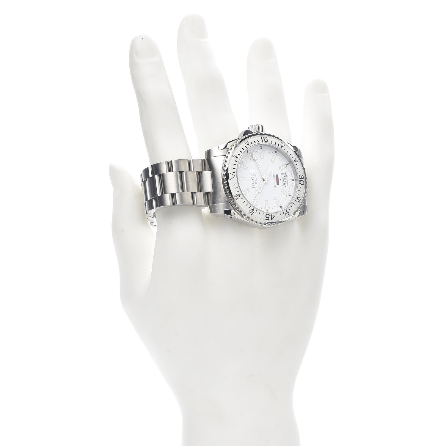 Gucci Stainless Steel 40mm Dive Quartz Watch White 2 of 5