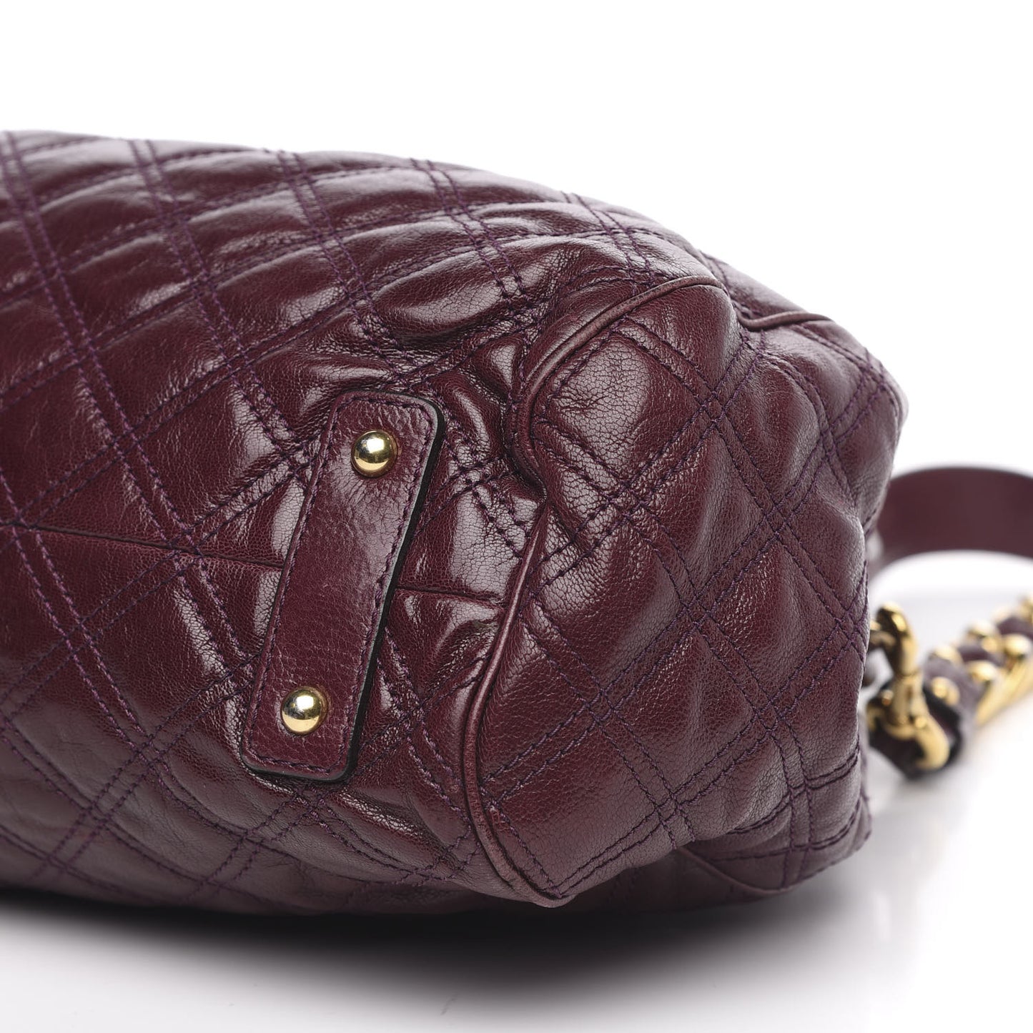 Calfskin Quilted Stam Burgundy