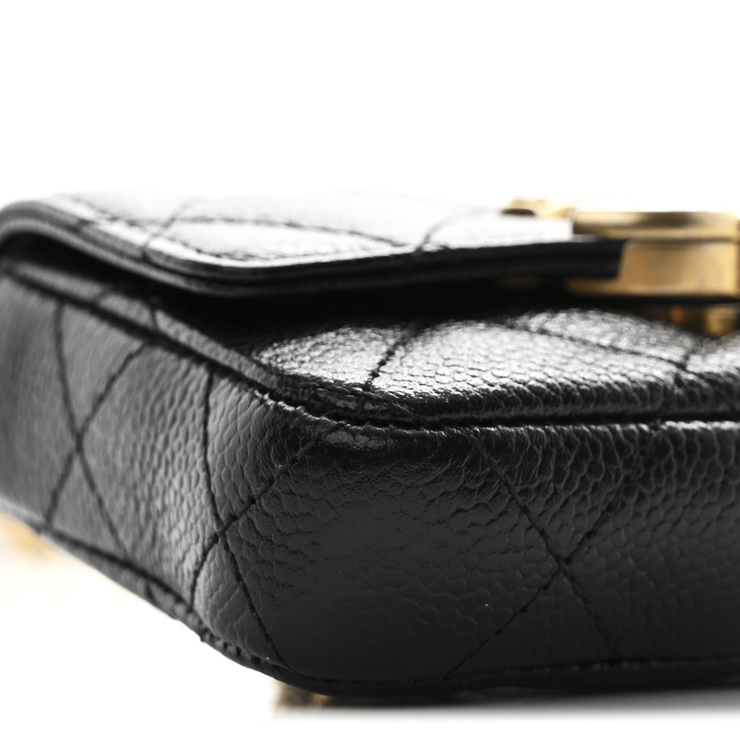 Chanel Shiny Caviar Quilted Chain Melody Belt Bag Black 10 of 11