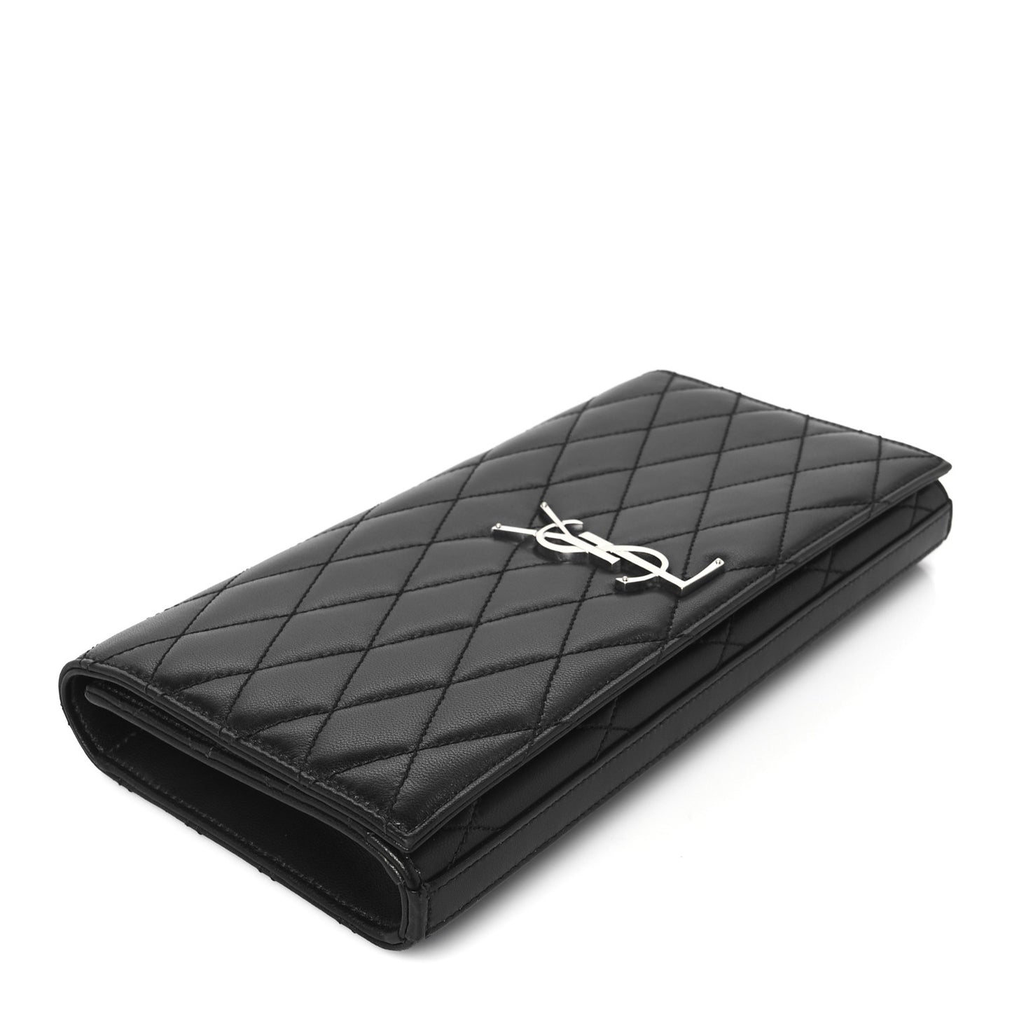 Lambskin Quilted Kate Clutch Black