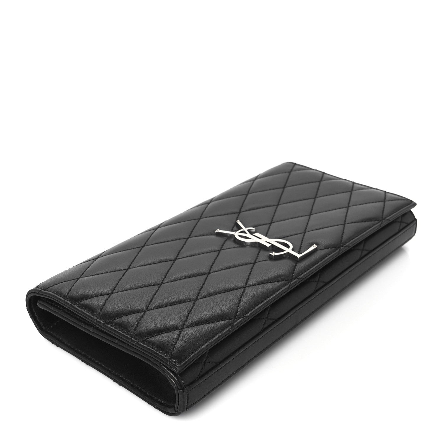 Saint Laurent Lambskin Quilted Kate Clutch Black 4 of 9