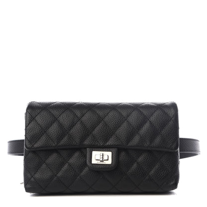 Chanel Grained Calfskin Quilted 2.55 Reissue Flap Belt Bag Clutch Black 1 of 8