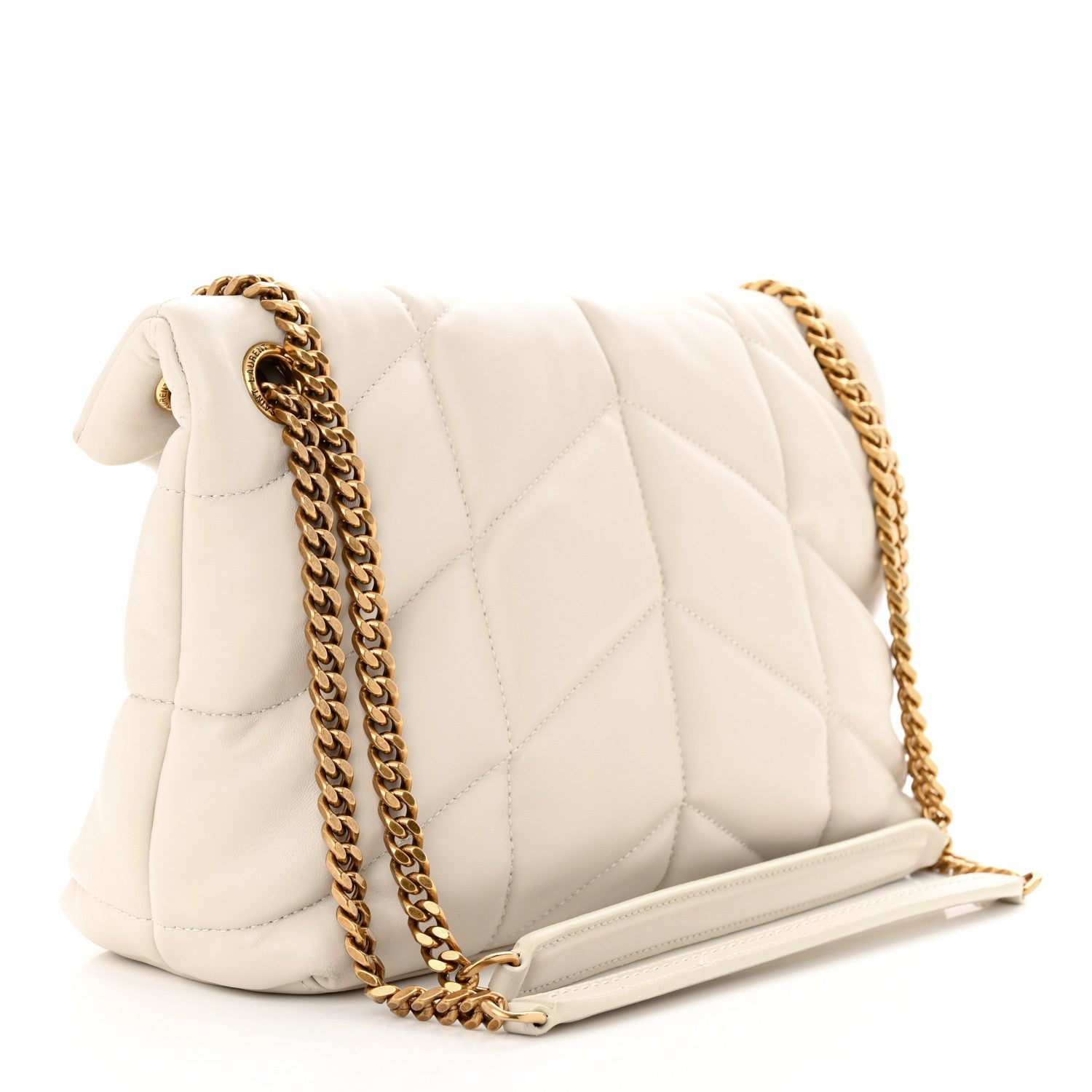 Saint Laurent Lambskin Quilted Small Loulou Puffer Monogram Chain Satchel Crema Soft 3 of 17