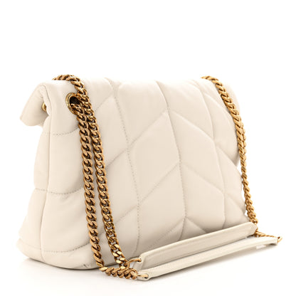 Saint Laurent Lambskin Quilted Small Loulou Puffer Monogram Chain Satchel Crema Soft 3 of 17