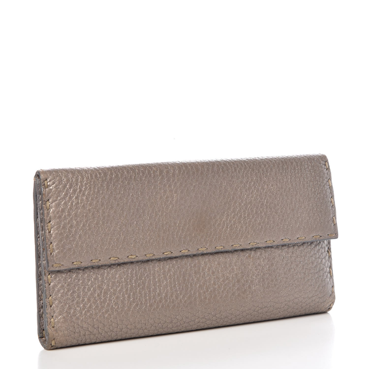 Fendi Cuoio Romano Selleria Continental Wallet Peltro 3 of 11